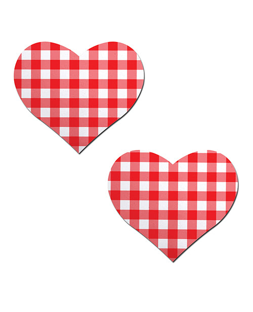 Pastease Premium Gingham Heart - Red O-s