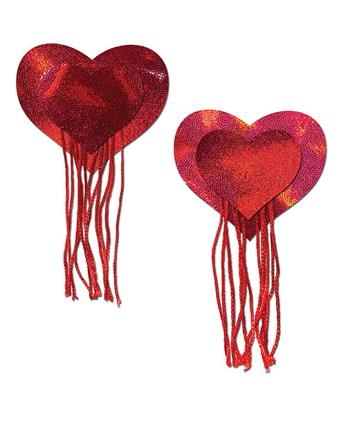 Pastease Tassel Holographic Heart - Red O-s
