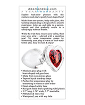 Adam & Eve Red Heart Gem Glass Plug - Medium