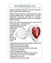 Adam & Eve Red Heart Gem Glass Plug - Small