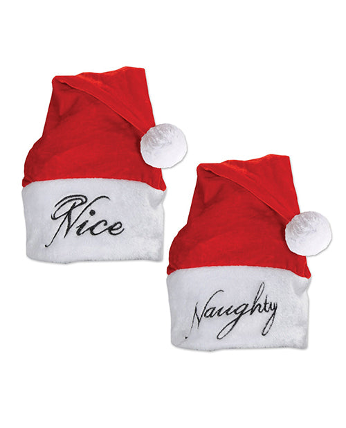 Holiday Plush Naughty-nice Santa Hat - Red-white