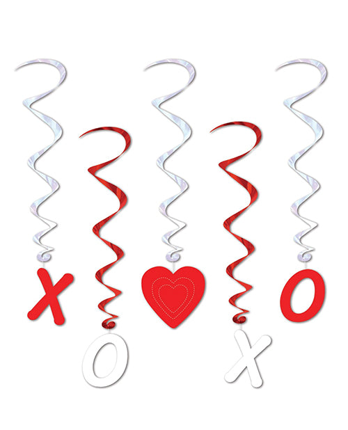 Valentines X's & O's Whirls - Red-white