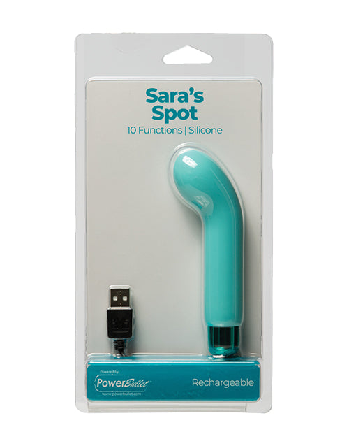 Sara's Spot Rechargeable Bullet W-g Spot Sleeve - 10 Functions Teal
