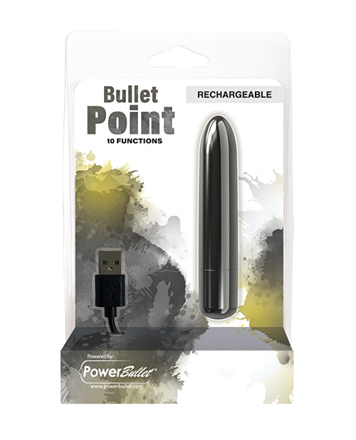 Bullet Point Rechargeable Bullet - 10 Functions Black