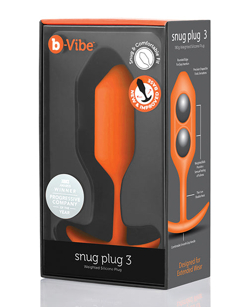B-vibe Weighted Snug Plug 3 - 180 G Orange