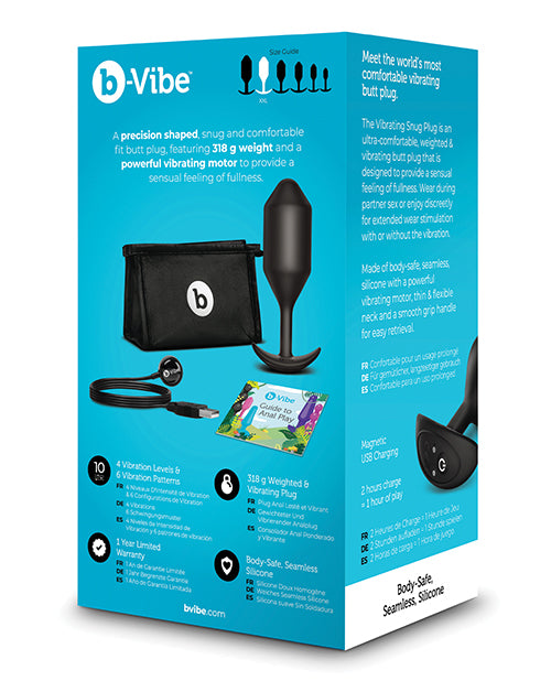 B-vibe Vibrating Snug Plug - Xxlarge Black