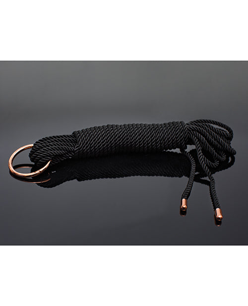 Pleasure Collection Silky Smooth Rope - Black-rose Gold