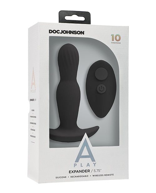 A Play Expander Rechargeable Silicone Anal Plug W-remote - Black