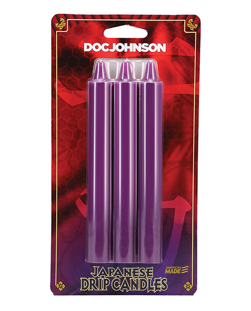 Japanese Drip Candles - Pack Of 3 Purple