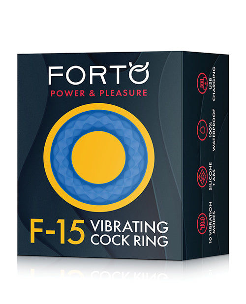 Forto F-15 Vibrating Cock Ring - Blue