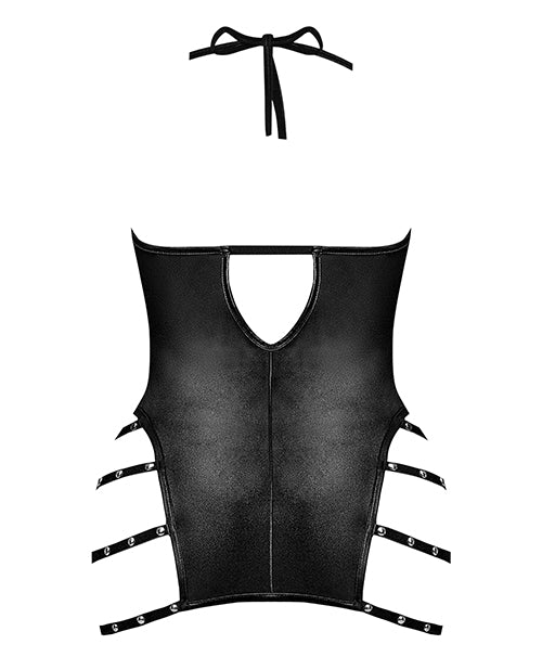 Lust Portia Mini Dress W-plush Elastic Strapping Black S-m