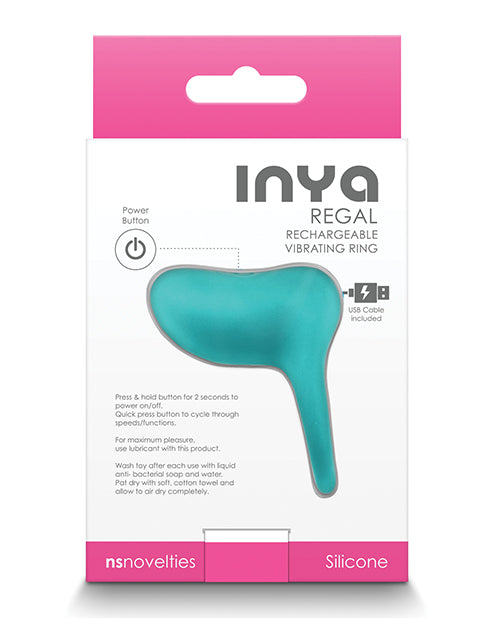 Inya Regal Rechargeable Vibrating Ring - Teal