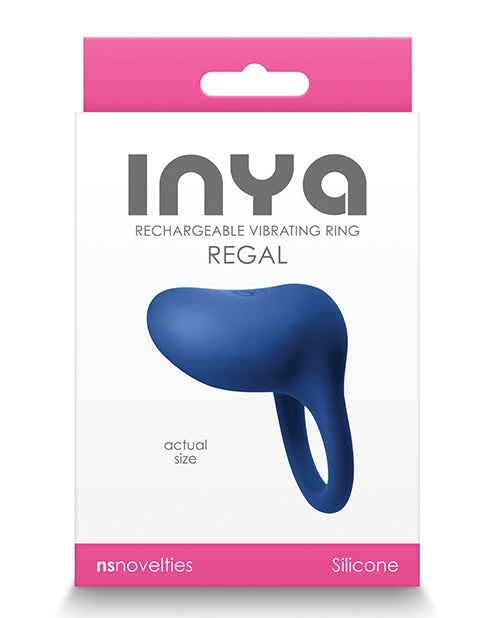 Inya Regal Rechargeable Vibrating Ring - Blue