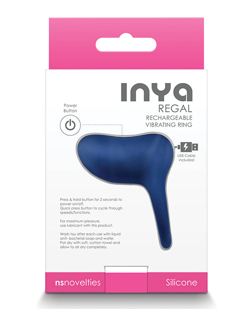 Inya Regal Rechargeable Vibrating Ring - Blue