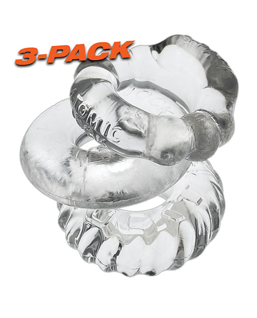Oxballs Bonemaker 3 Pack Cockring Kit - Clear