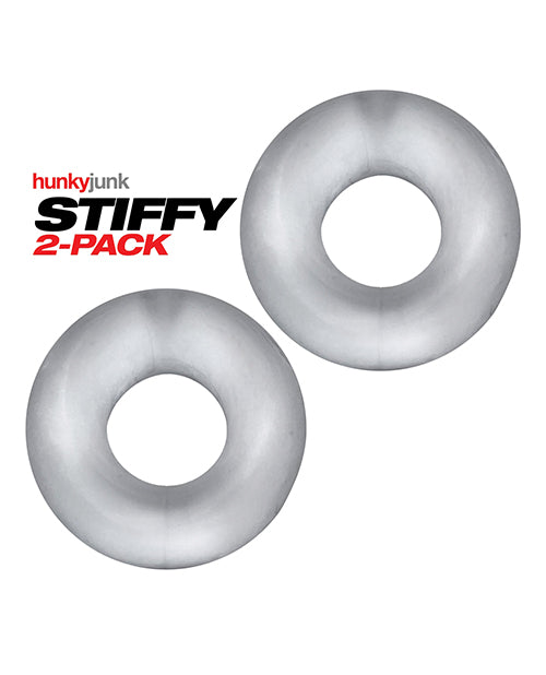 Hunky Junk Stiffy 2 Pack Cockrings - Clear Ice
