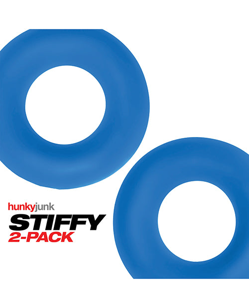 Hunky Junk Stiffy 2 Pack Cockrings - Teal Ice