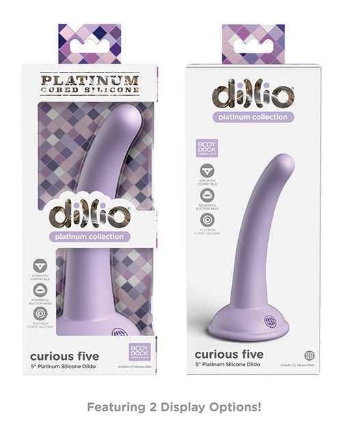 Dillio Platinum 5" Curious Five Silicone Dildo - Purple