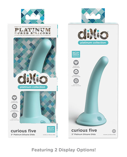 Dillio Platinum 5" Curious Five Silicone Dildo - Teal