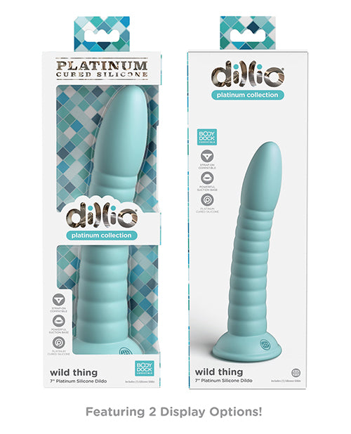 Dillio Platinum 7" Wild Thing Silicone Dildo - Teal