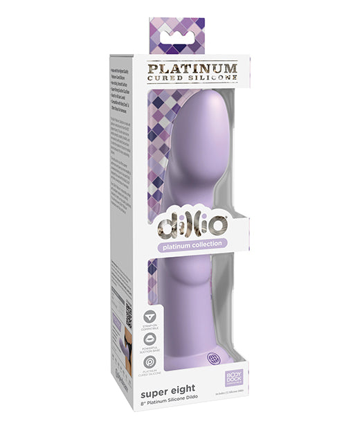 Dillio Platinum 8" Super Eight Silicone Dildo - Purple