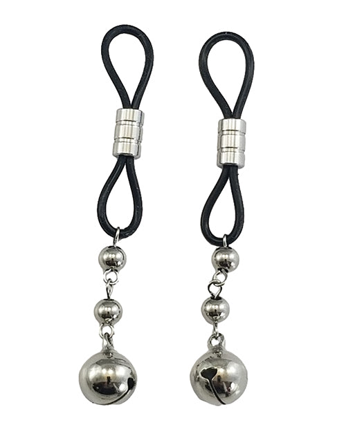 Bijoux De Nip Nipple Halos W-silver Bells - Black