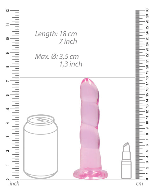 Shots Realrock Crystal Clear Non Realistic 7" Dildo  - Pink