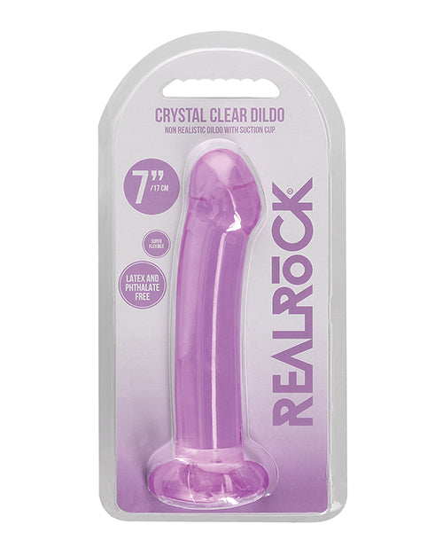 Shots Realrock Crystal Clear 7" Dildo  - Purple