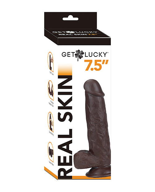 Get Lucky 7.5" Real Skin Series - Dark Brown