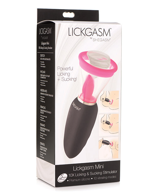 Inmi Shegasm Lickgasm Mini 10x Licking & Sucking Stimulator - Black-pink