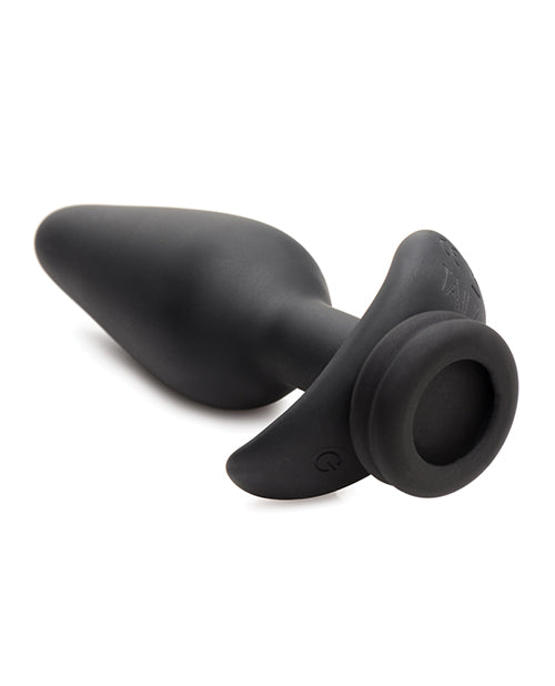 Tailz Snap On Interchangeable 10x Vibrating Silicone Anal Plug W-remote - Black Large