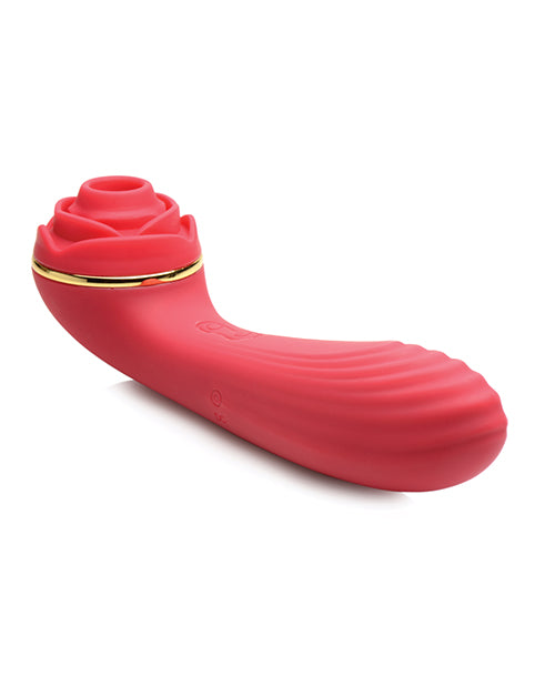 Inmi Bloomgasm Passion Petals 10x Silicone Suction Rose Vibrator - Red