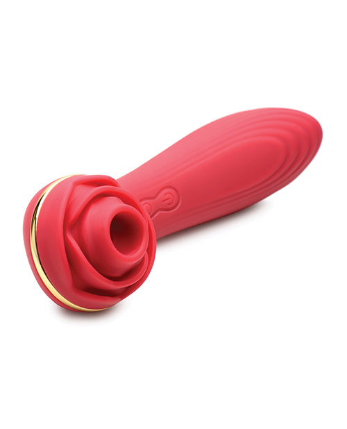 Inmi Bloomgasm Passion Petals 10x Silicone Suction Rose Vibrator - Red